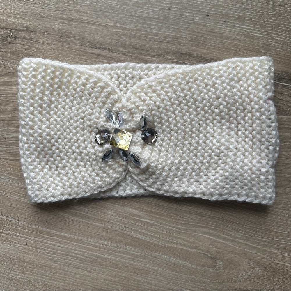 Betsey Johnson Jeweled knit ear warmer